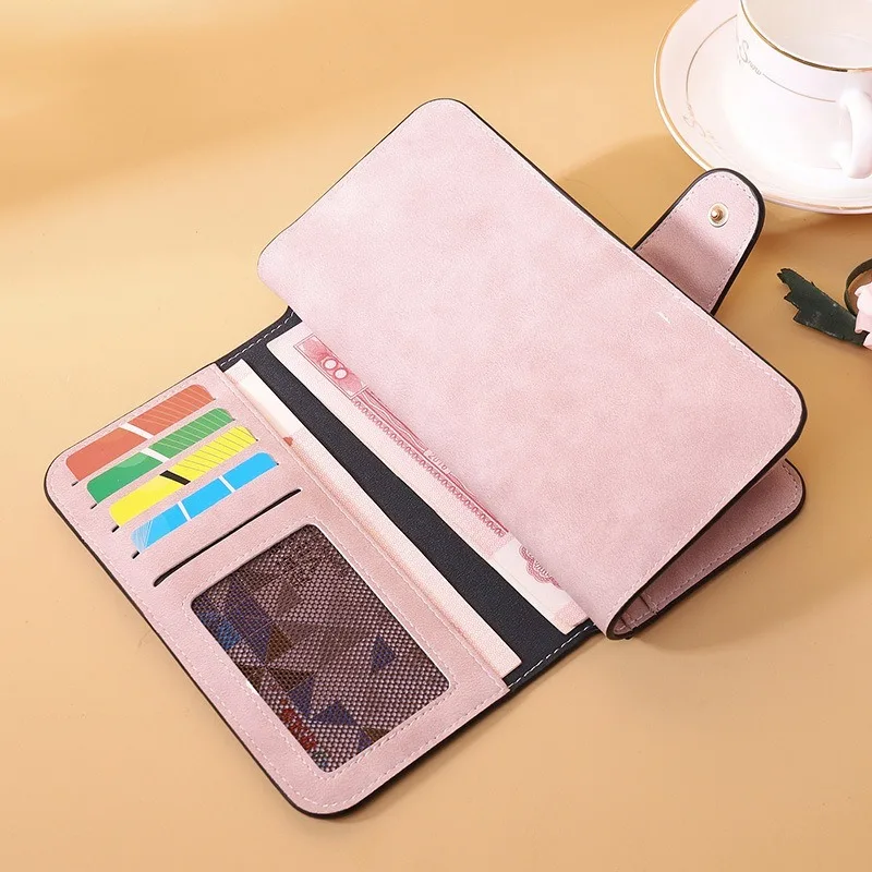 Модный кошелек Ms. Wallet из матовой кожи с пряжкой трехслойный Long