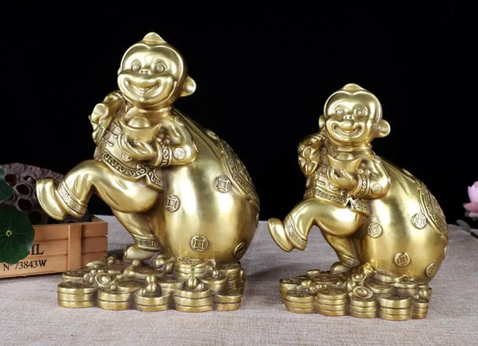 Латунь золотой обезьяна отправить благословение дома ремесел медный слиток