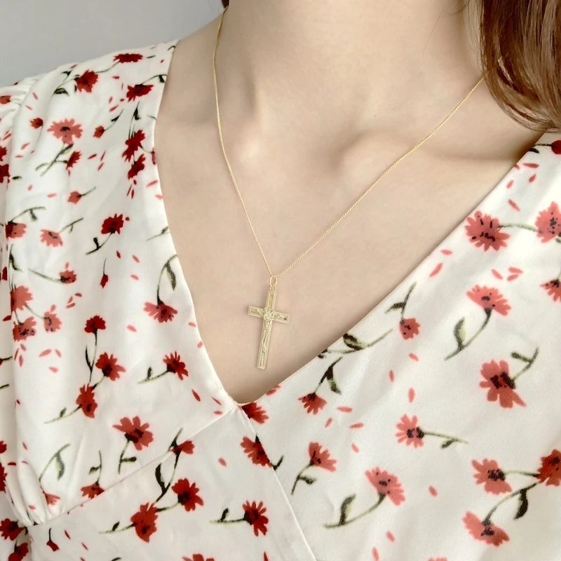 925 пробы, серебро, 18 k, золото, колье, религиозный крест, ожерелье, мужские ювелирные изделия, унисекс, для мужчин и женщин, ожерелье, новые праздничные украшения