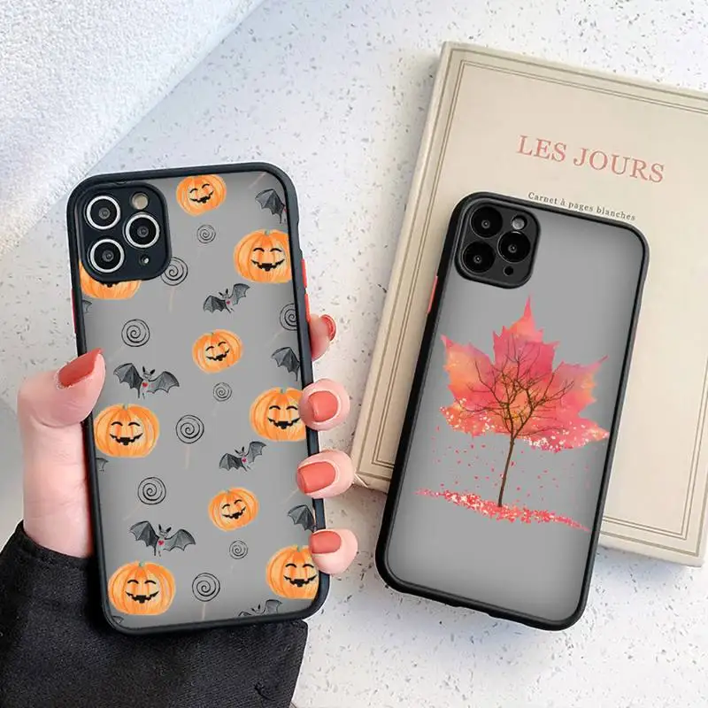 

Pumpkin happy fall lovely Phone Case matte transparent For iphone 7 8 11 12 plus mini x xs xr pro max cover