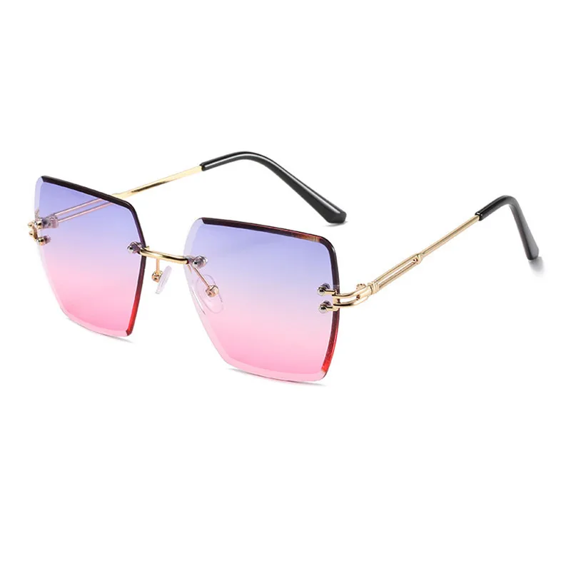 

Rimless Sunglasses Women Luxury Brand Ocean Gradient Lens Frameless Trimming Sun Glasses Female Square Eyeglasses