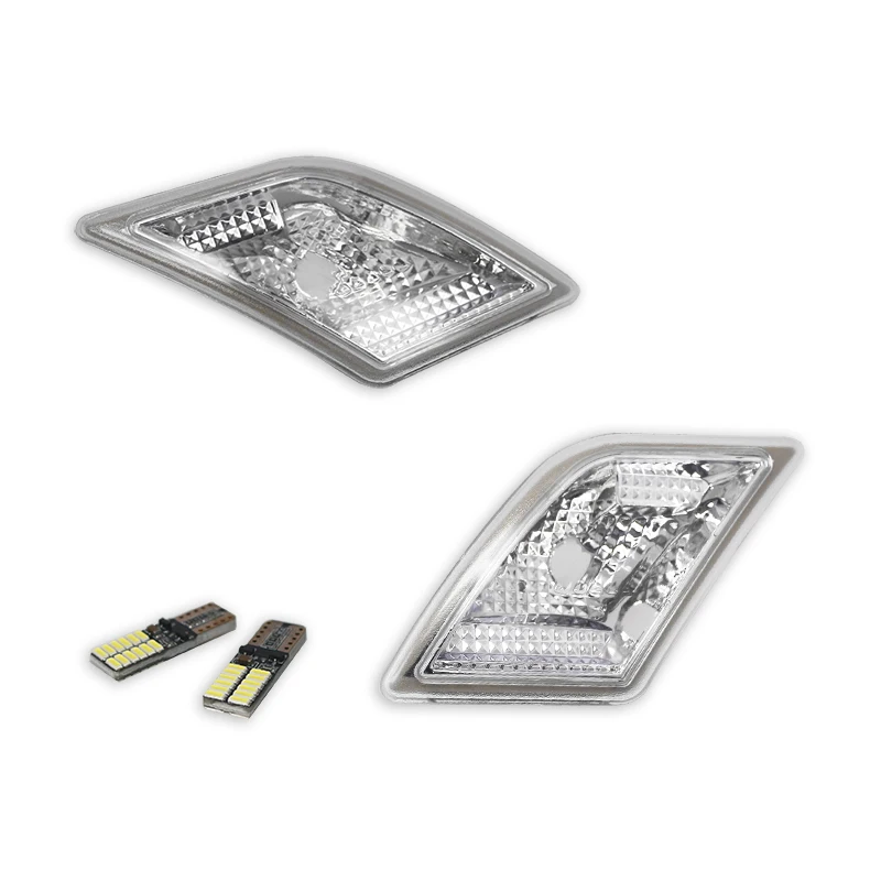 Plug& Play прозрачные линзы w/ошибок светодиодный лампы Комплект для 2008-11 Mercedes аэц W204 C250 C300 C350 AMG спереди боковой габаритный фонарь - Испускаемый цвет: Clear Lens