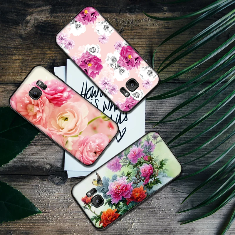 Пион Дейзи кактус Мягкий силиконовый чехол для телефона Samsung Galaxy S6 S8 край S7 S9 плюс