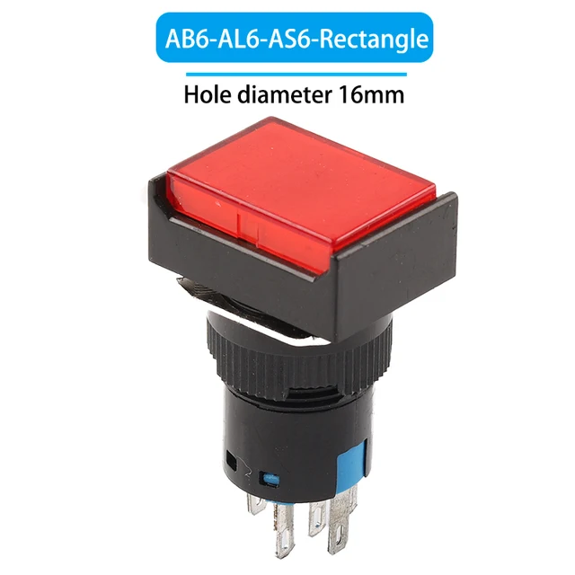

1 шт. AB6 с подсветкой 5/8-контактный кнопочный переключатель, маленький квадратный и круглый самоблокирующийся переключатель с самосбросом, переключатель питания 3A/250 В