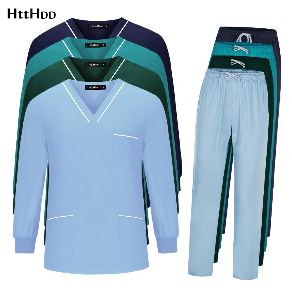 Женская медицинская форма с длинным рукавом для операционной хирургический