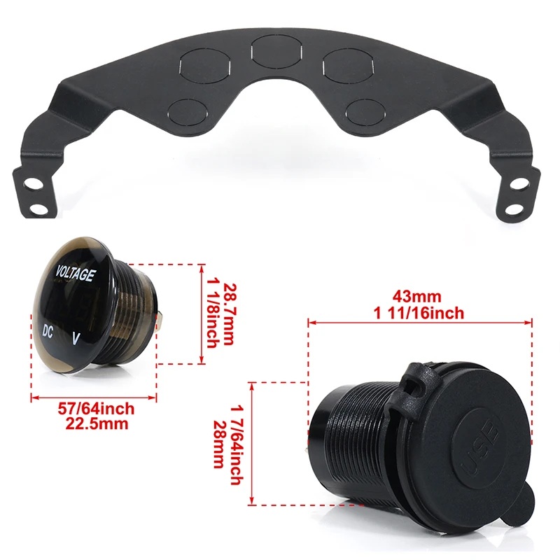 Вторичный рынок нижняя панель для мотоцикла с двойным USB разъемом вольтметра