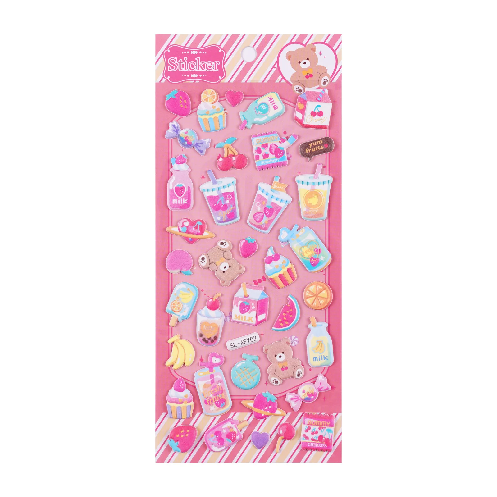 

New Arrival Cute Sweet Candy 3D Puffy Cute Stickers Scrapbooking Diy Journaling Sticker Kawaii Stationery Sticker Art Supplies