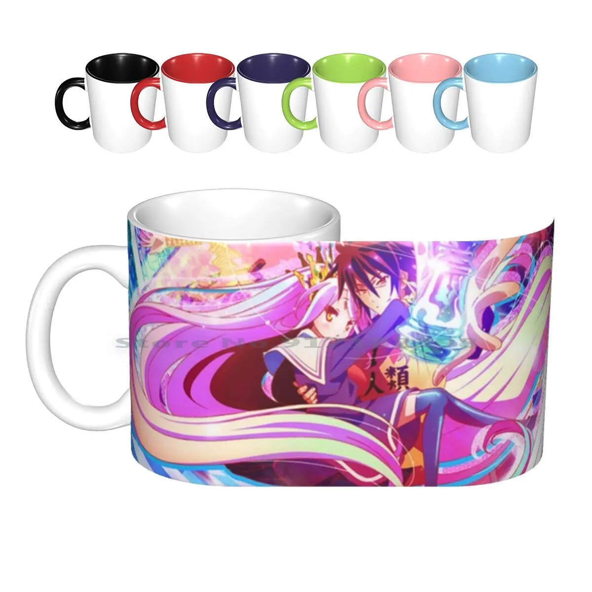 

Плакат V2 без игры, керамические кружки, кофейные чашки, Кружка для молока и чая, игра «Нет игры», «нет жизни», Ngnl Sora Shiro Dola Riku Game No Life