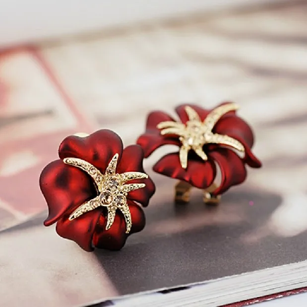 Женские серьги с морской звездой MOONROCY цвета розового золота синего и красного