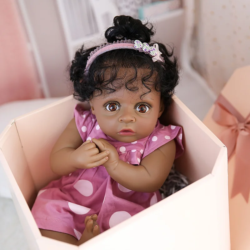 

Кукла реборн Hoomai 50 см, Реалистичная кукла-младенец с черной кожей, для новорожденных, детские подарки