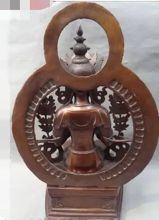 Бесплатная доставка 58 см китайская статуя Будды Майтреи из чистого бронза