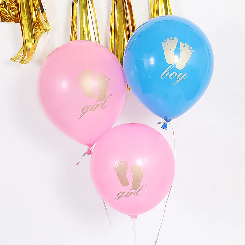 

10pcs 10 Inch Baby Gender Secret Balloon Boys Girls Feet Latex Balloons Children's Birthday Party Decoration Balloons