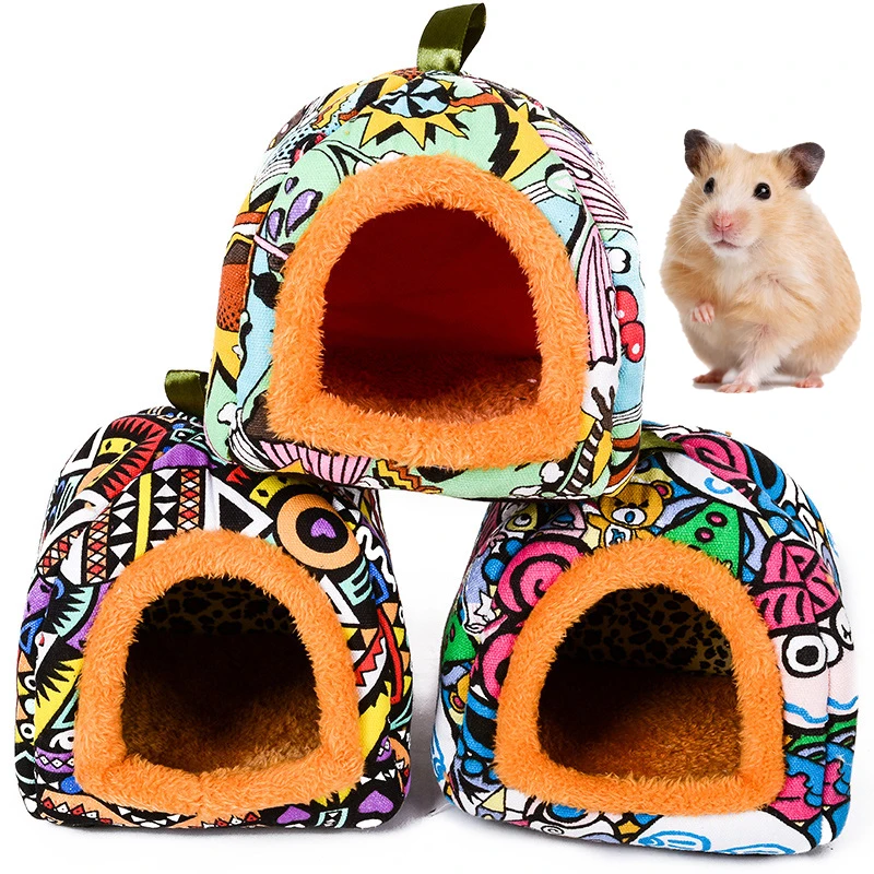 

Cotton Small Animal Hamster Nest Bed House For Guinea Pig Hamster Hedgehog Warm Cage Bed Habitat Cave Nest Home Pets Supplies