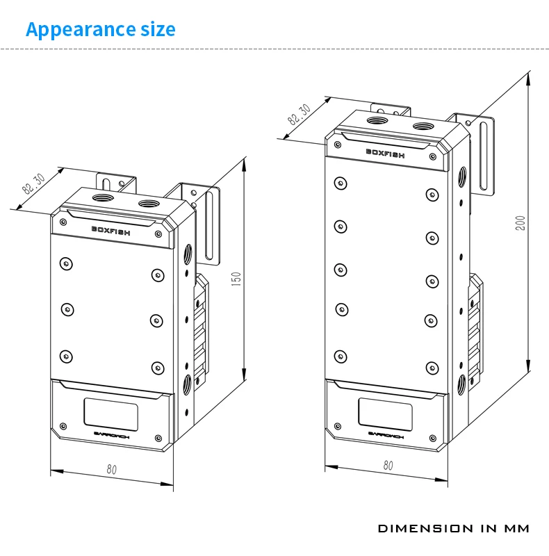 Barrowch длина 150 мм/200 мм резервуар акриловый квадратный интеллектуальный OLED дисплей