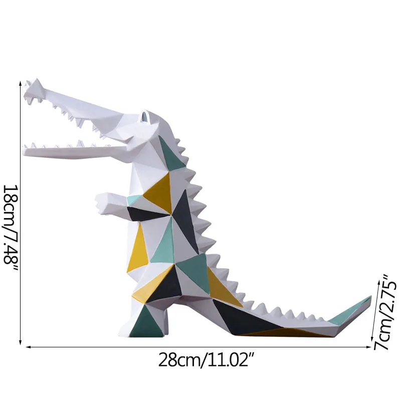 

Nordic Cute Geometric Crocodile Abstract Sculpture Ornament Little Animal Figurine Home Children's Room Desktop Decoration Gift