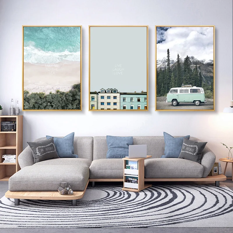 Скандинавский Стиль пейзаж из путешествия картины на холсте плакат