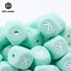 50 шт., силиконовые бусины для прорезывания зубов, 12 мм