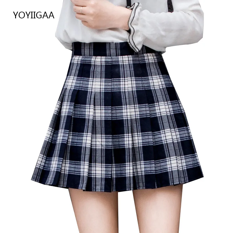 

Summer Women Pleated Skirt High Waist A-Line Lady Plaid Mini Skirts Harajuku Fashion Female Skirt Sweet Girls Dance Mini Skirts