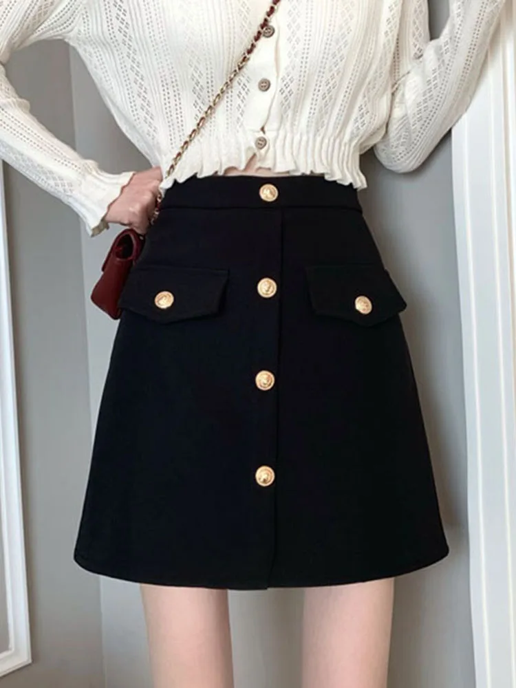 

Skirt In The Spring Of 2021 New Women's Short Skirt With A-line High Waist And Thin Black Small Skirt