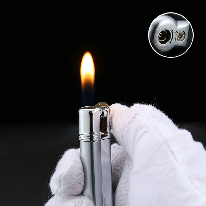 Компактная Портативная Бутановая Зажигалка металлическая газовая многоразовая