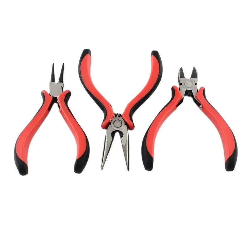 

3pcs/set Stainless Iron Jewelry Tool Sets Round Nose Pliers, Wire-Cutter Pliers and Side-Cutting Pliers for Jewelry Making F80