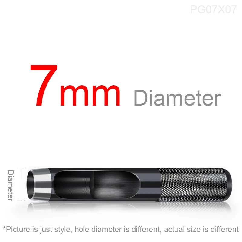 7mm 1-50 мм круглый полый перфоратор набор кожаных инструментов для рукоделия резак для часов ленты ремни прокладка ткань холст бумага пластмассы ушко - Цвет: 7mm