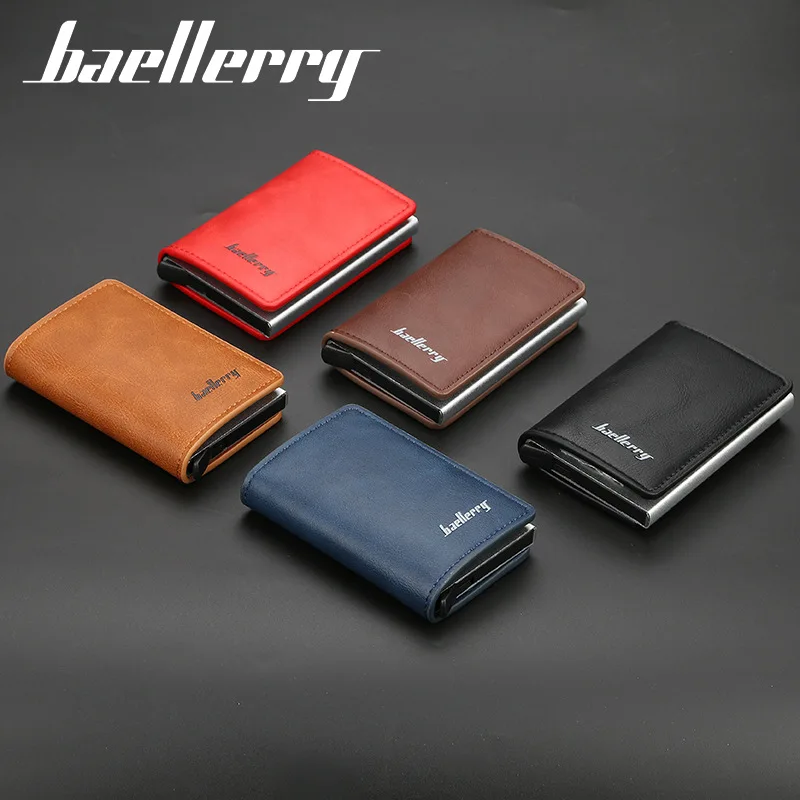 

RFID Anti-Theft ID Card Holder Men Business Credit Card Holder Unisex Men's Wallet Male Fashion Purse PU Leather Wallets Slim