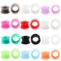 3 25mm 24pcslot silicone ear tunnels and plugs earrings piercing double flared mixcolor ear dilations stretcher tunnels for ear