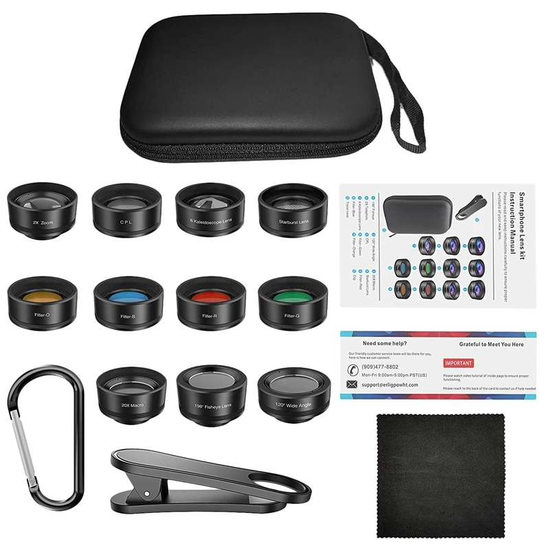 Объектив для камеры телефона комплект объективов мобильного 11 в 1 Android