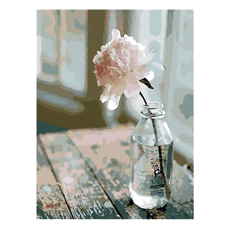 Diy живопись по номерам ручная роспись маслом на холсте домашний декор розовый