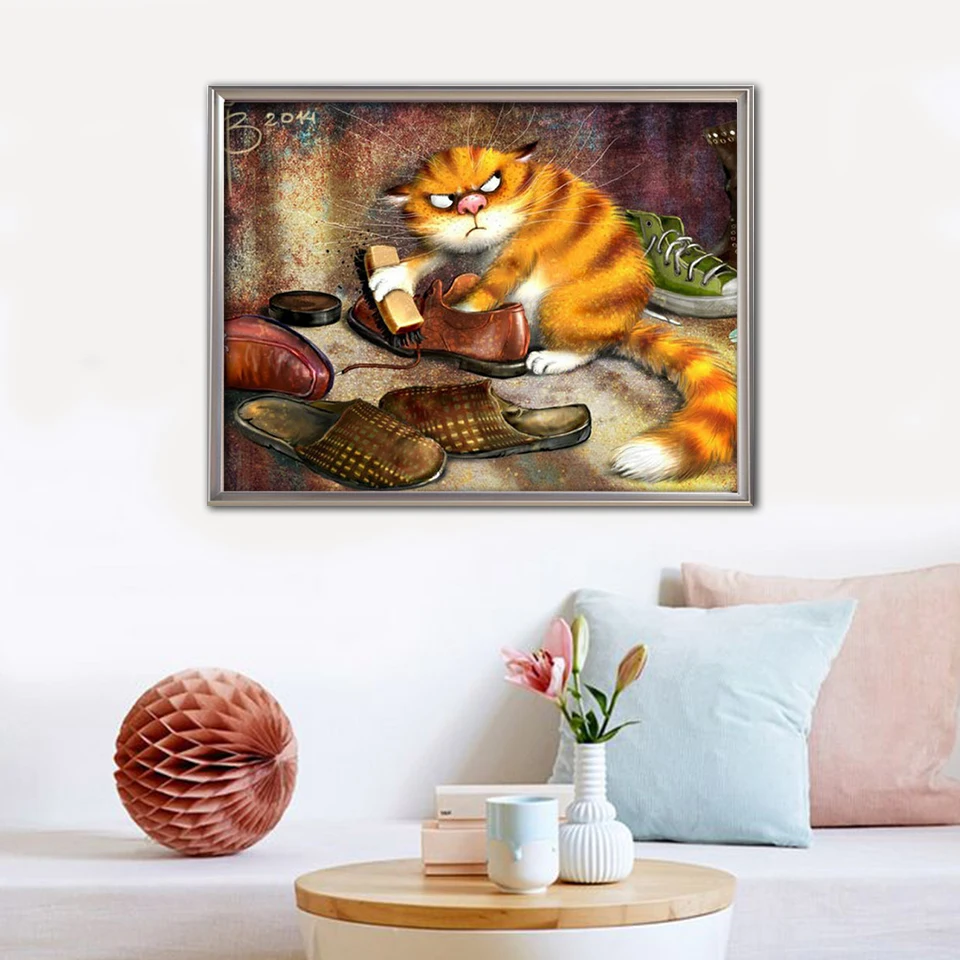 EverShine Diamond Painting Cat Picture Of Rhinestones 5D Diamond Embroidery Cross Stitch Full Square Mosaic Animal Wall Decor