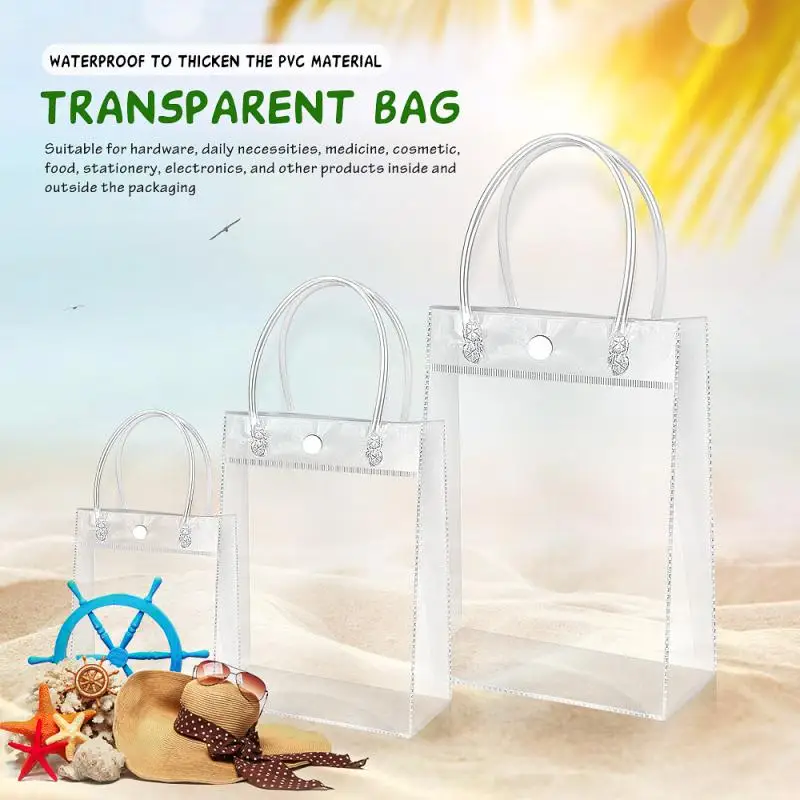 

New 2021 Hot Summer Transparent Shoulder Handbag Bag for Women Trend Fashion Tote Jelly Fashion PVC Clear Environmentally Bag