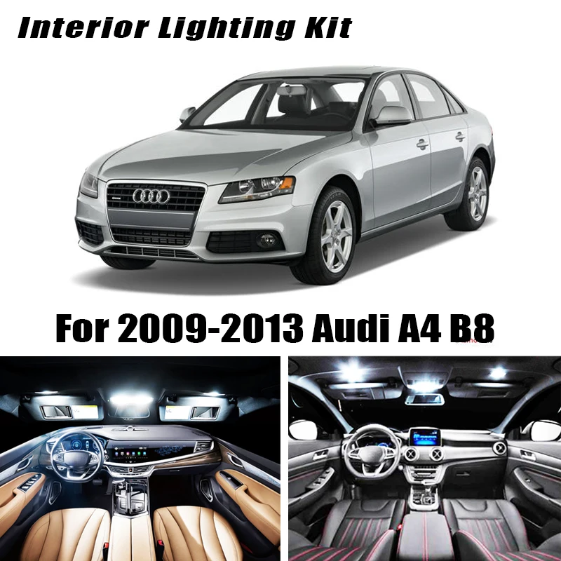 Светодиодный светильник для салона автомобиля 17 шт. белый Canbus Audi A4 B8 2009 2013