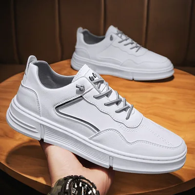 

youth Board leisure shoes men's trend men's board shoes super fine leather sports low-top small white shoes 2021 Walking shoes