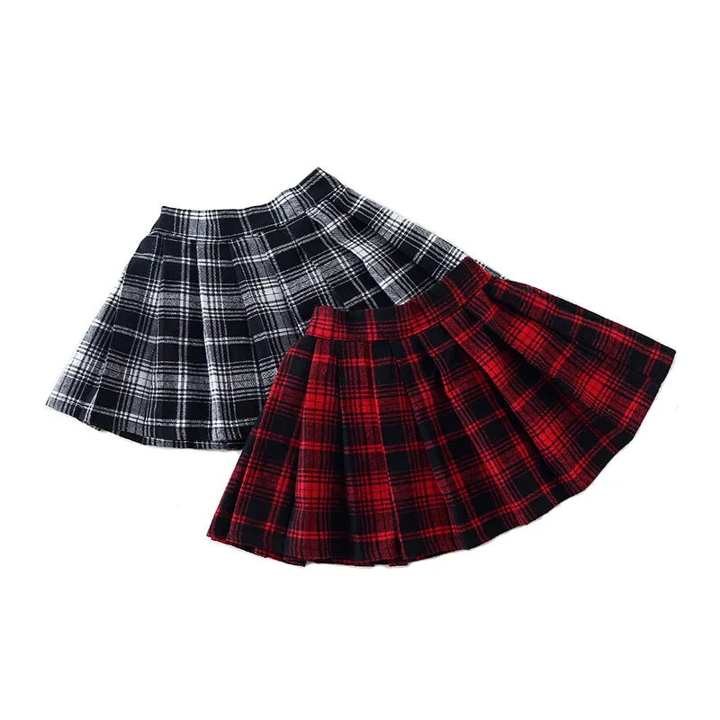 Юбка для маленьких девочек демисезонная красная клетчатая юбка принцессы