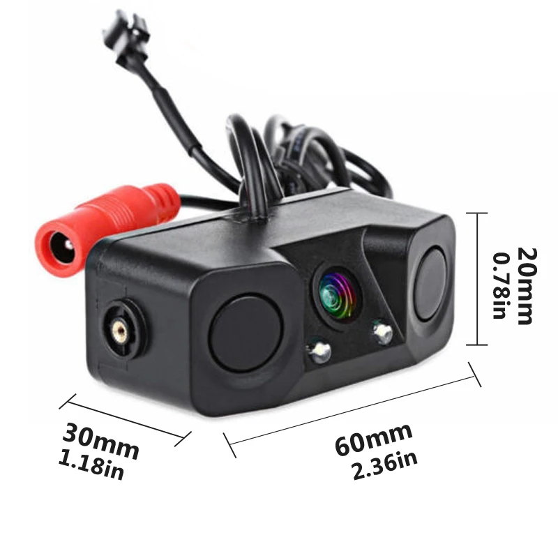 $107.80 HD Car Rear View Camera 3 in 1 Parking Radar Detector Sensor Waterproof Night Vision LED Light