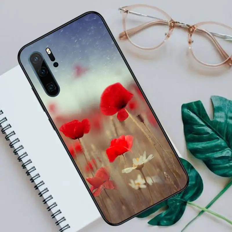 

Poppies Poppy flower pattern Phone Case For Huawei honor Mate P 10 20 30 40 Pro 10i 9 10 20 8 x Lite Luxury brand shell coque