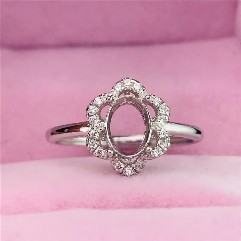 Кольцо овальной формы из серебра 925 пробы 5 х7 мм|Ювелирная фурнитура и компоненты|