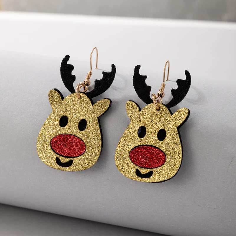 

Милые серьги-подвески docona в виде лося для женщин, креативные красочные акриловые серьги в виде животных, рождественские украшения для девоч...