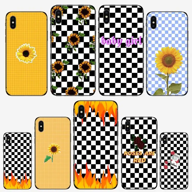 Черно белый чехол для мобильного телефона с доской подсолнуха черный iPhone 11 pro XS MAX