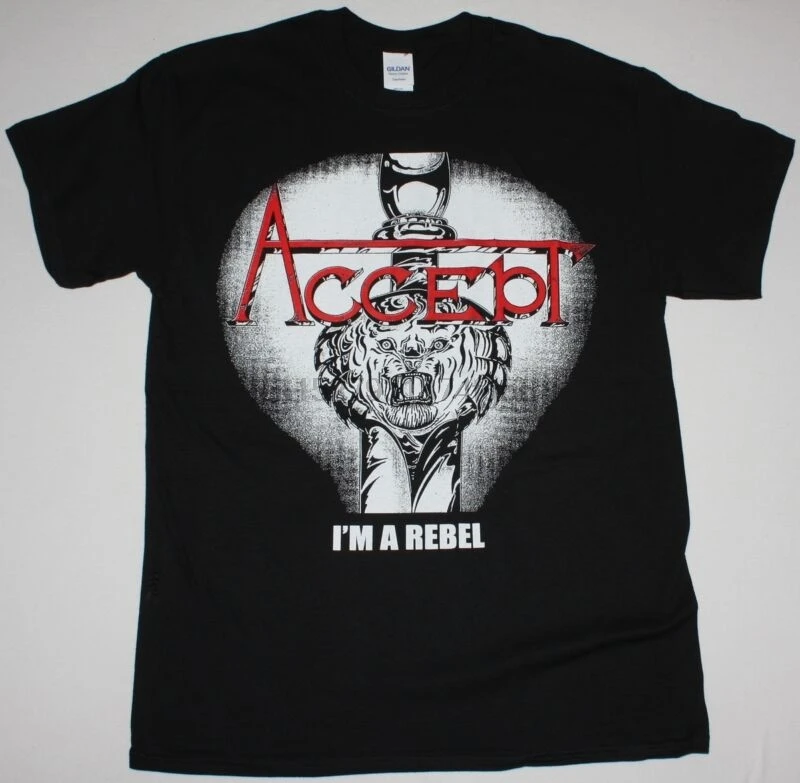 Примите меня к сведению REBEL BLACK T SHIRT UDO U. O. Ярость возбуждающий гравировальный