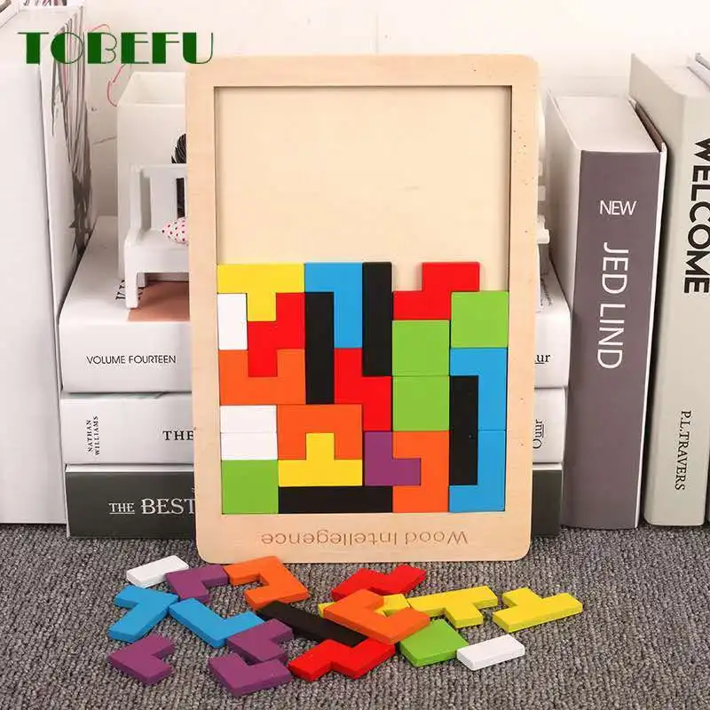 TOBEFU головоломки волшебный Tangram детская деревянная Развивающая игра Хобби Пазлы