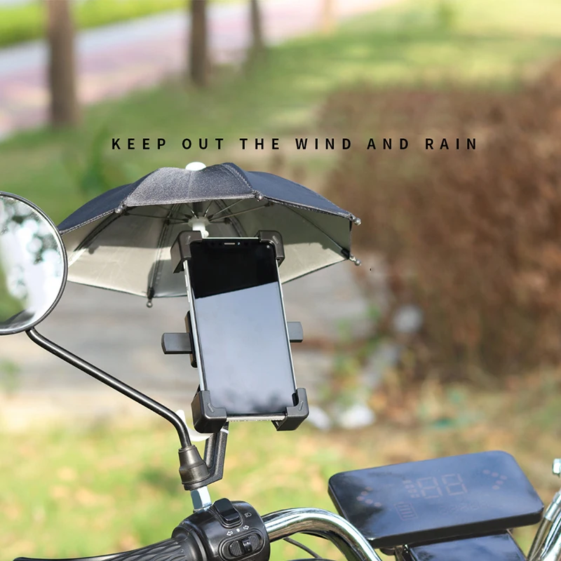 

Новый велосипедный держатель для телефона, мини зонт от солнца, аксессуары для украшения велосипеда, мобильный автоматический зонт из поли...
