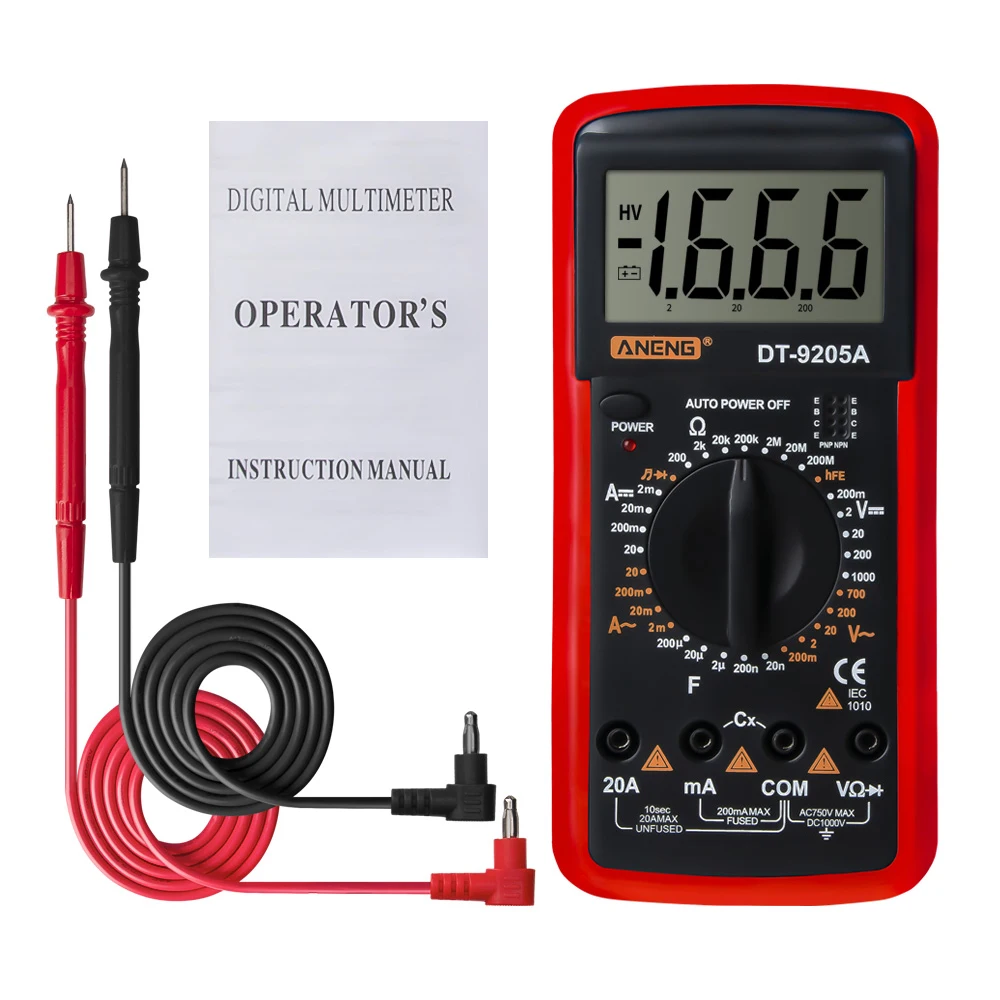 Цифровой мультиметр DT9205A ЖК-дисплей вольтметр Омметр амперметр тестер