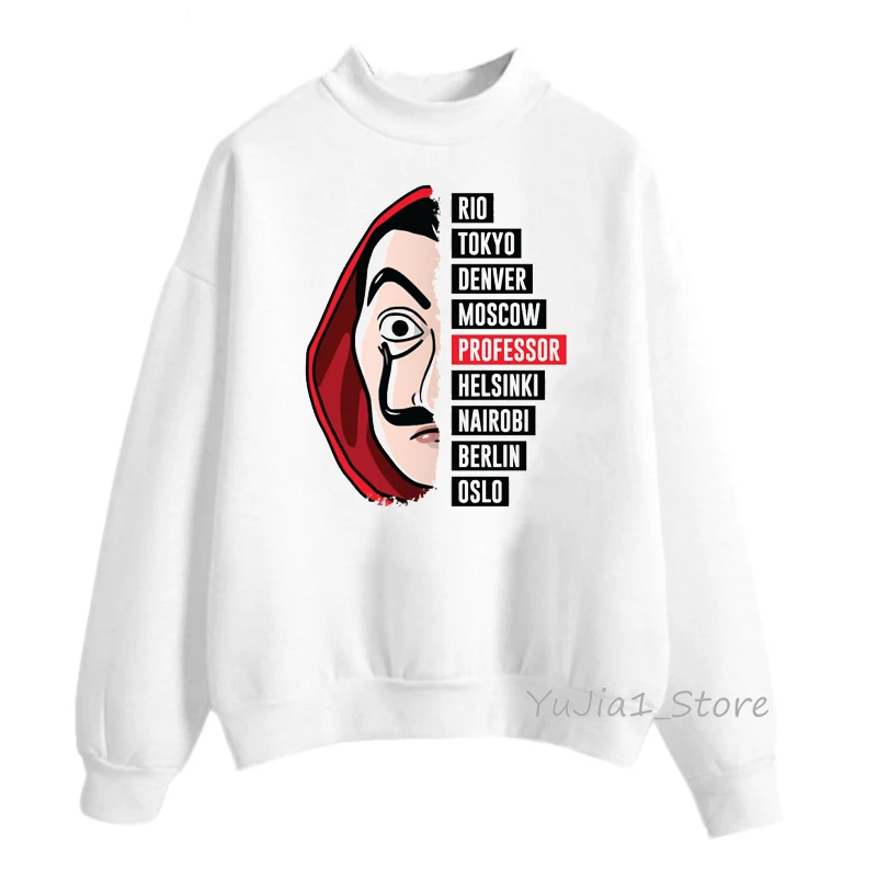 Женская толстовка с капюшоном в стиле Харадзюку Дом бумаги|Женские толстовки и