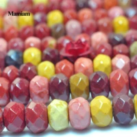 mamiam natural mookaite jasper faceted rondelle beads 4x6 5x8mm loose stone diy bracelet necklace jewelry making gemstone design
