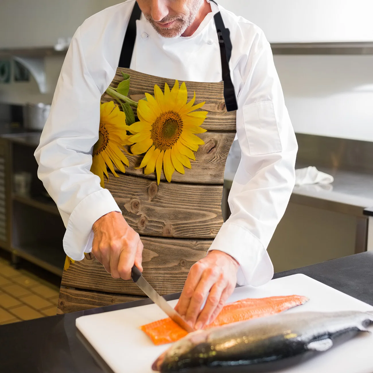 Фартук с подсолнухами регулируемый парусиновый фартук индивидуального дизайна