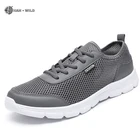 Мужские повседневные кроссовки, летняя дышащая сетчатая обувь 2019, модная мужская Обувь На Шнуровке Для влюбленных пар, большие размера плюс