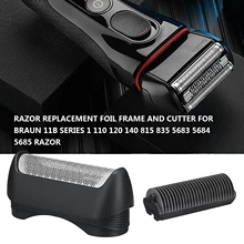 New Trimming set Razor Replacement foil and Cutter For Braun 11B Series 1 110 120 140 815 835 5683 5684 5685 Razor