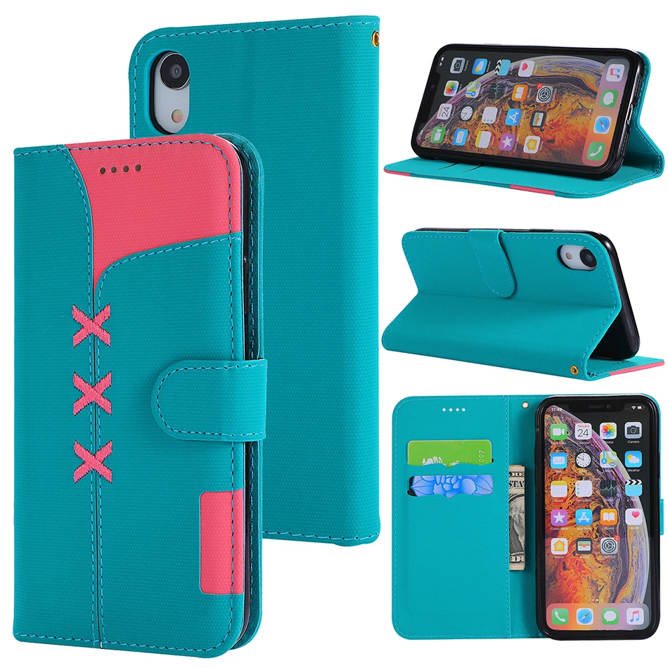 Модный чехол бумажник с откидной крышкой для iPhone 11 XR XS Max X 6 6S 7 8 Plus SE 2020 Samsung S10e S10 S9 S8